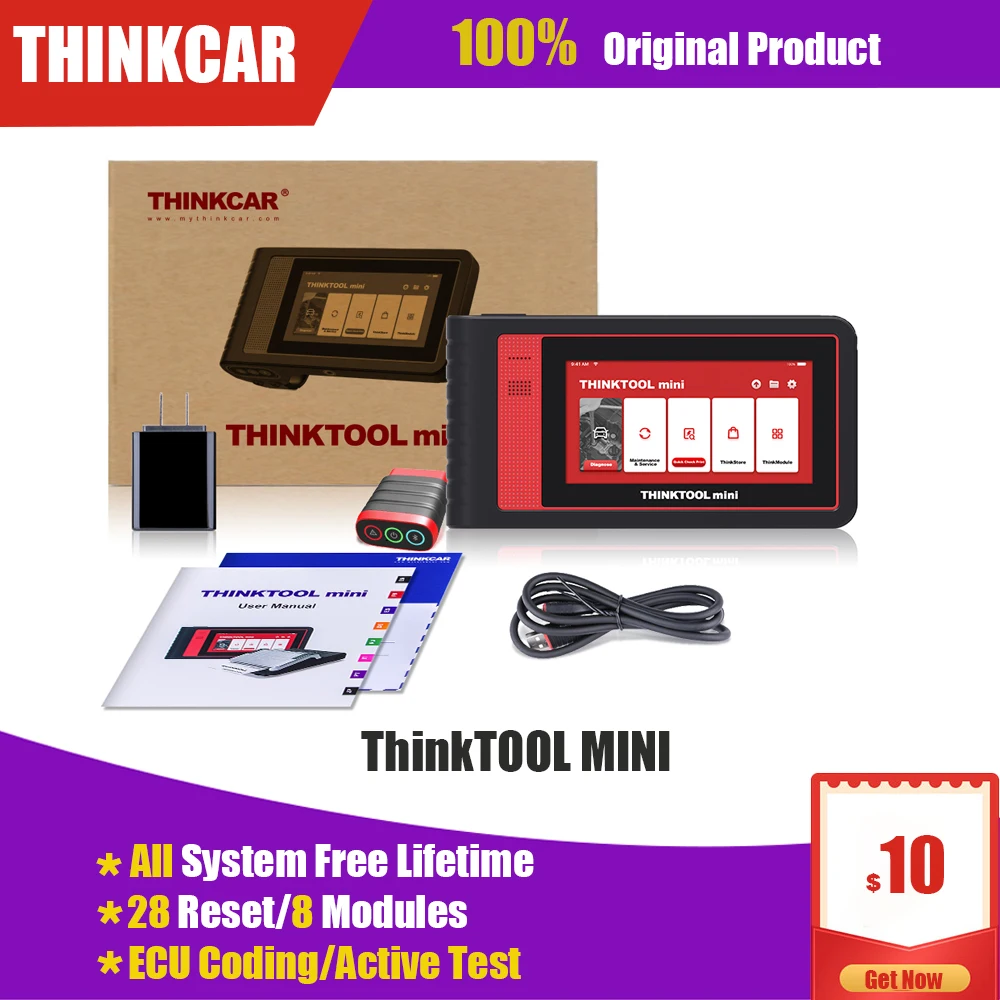 

THINKCAR Thinktool Mini OBD2 Scanner Professional Active Test ECU Coding 28 Reset Diagnostic Scanner Full System Car Scan Tools