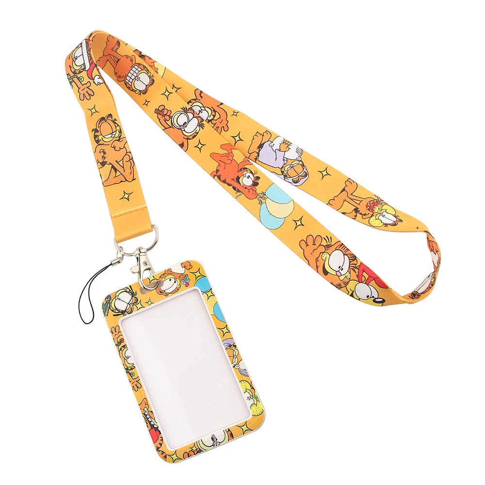 

PF220 Dongmanli Cartoon Anime Cat Office lanyard card ID Badge Holder Keychain Pass Gym Mobile Kids Key Holder Key Rings Gifts
