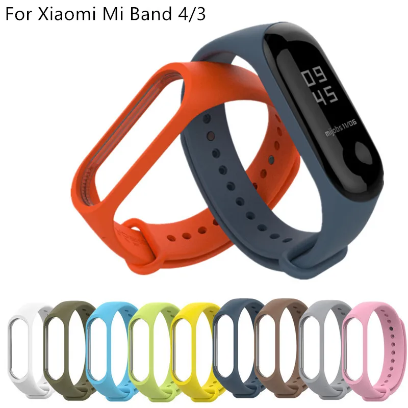 Силиконовый сменный ремешок для Xiaomi Mi Band 5 4 3 20 мм браслет наручных часов Xiomi Miband