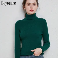 beyouare turtleneck sweater womens pullover 2021 autumn winter tops knitted solid color basic sweaters soft warm pull jumper
