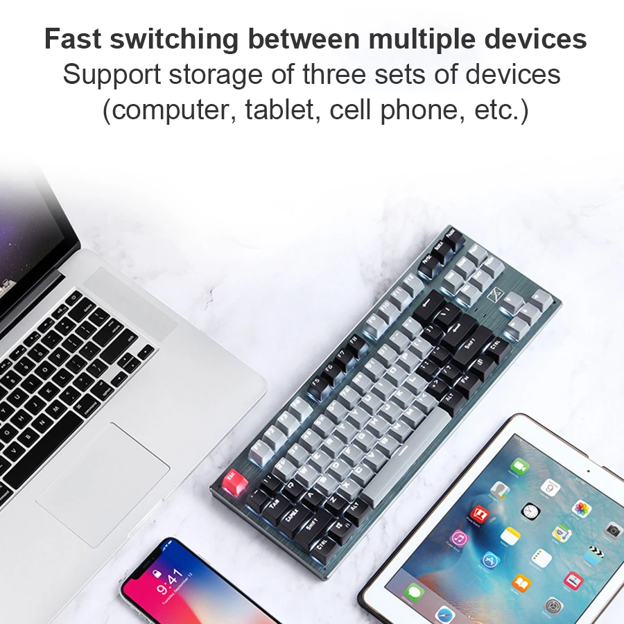 

Bluetooth-compatible Wireless Mechanical Gaming Keyboard For Macbook Tablet PC Gamer Tri-mode Type-C Wired Mechanical Keyboard
