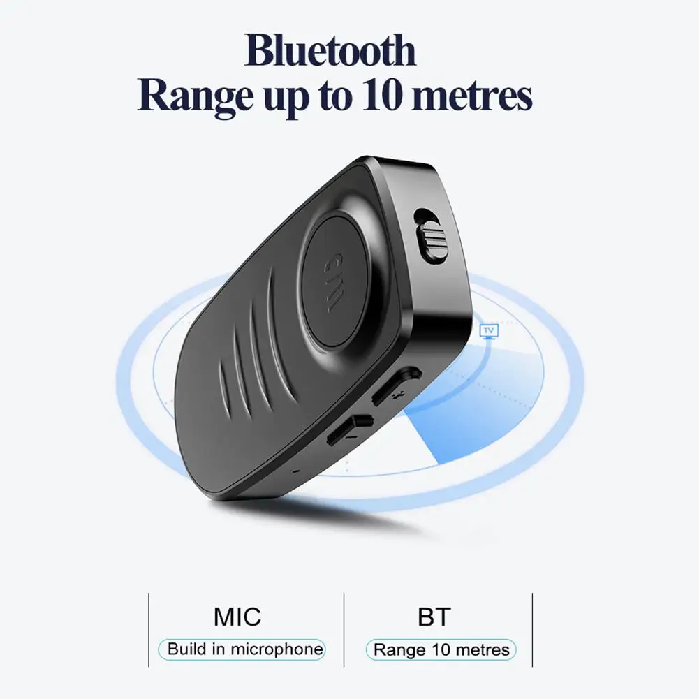 

J19 3.5mm Audio Receiver Car Kit Mic Rechargeable Handsfree Adapter the Latest 5.0 Chip Long Time Music Playback
