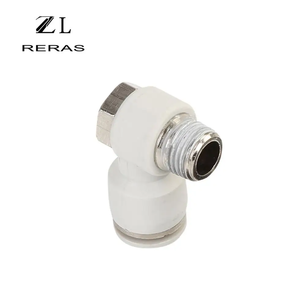 Белый PH шестиугольный пневматический мужской локоть коннектор трубка Air push-в-1 OD 4