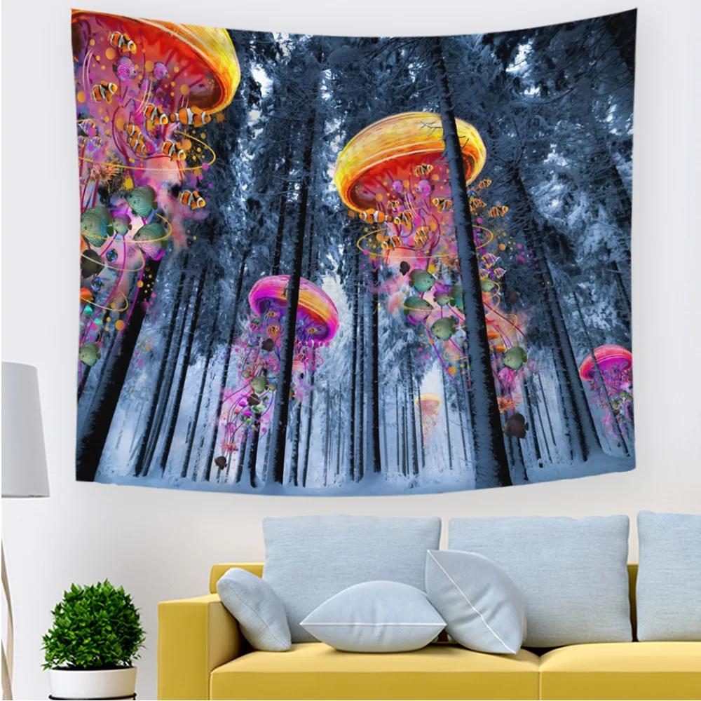 Висячая ткань лесная Медузы серия печать гобелен гостиная Спальня украшение