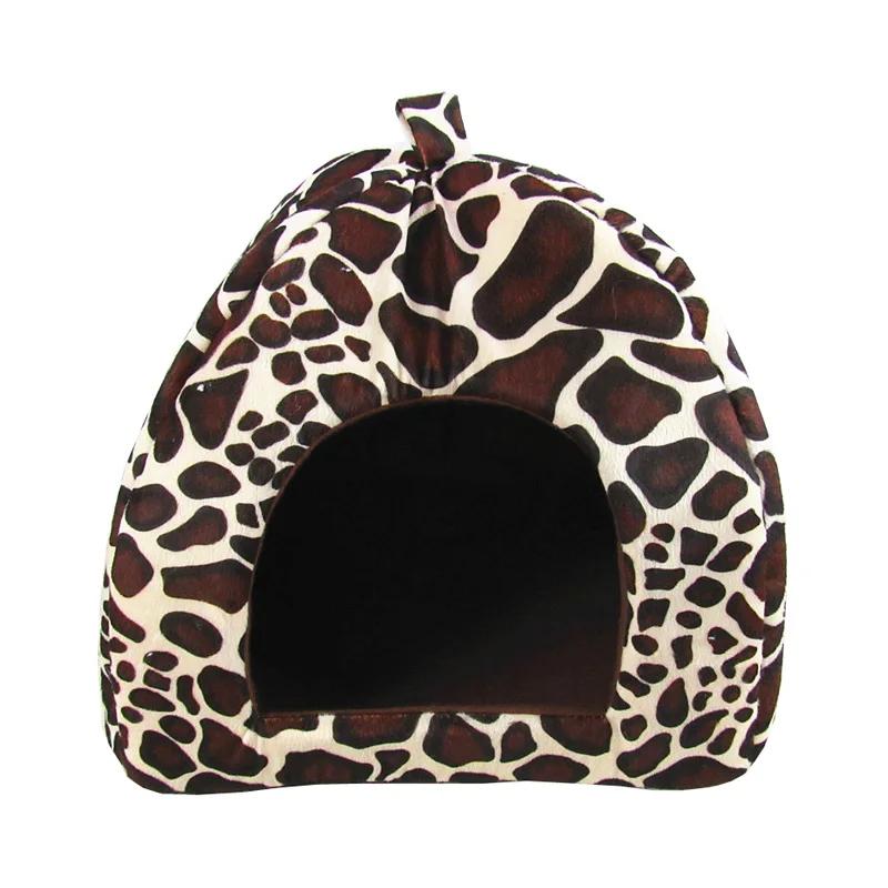leopard Милая Клубничная собака гнездо Складная Собака собачья Конура-постель для собак кошек животных домик кровать для кошки домик для собаки - Цвет: leopard