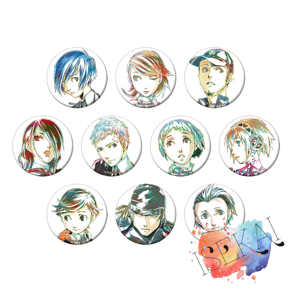 Металлическая брошь-значок Persona 3 игровой значок P3 Shin Megami Tensei Yuuki Makoto Takeba Yukari Aegis