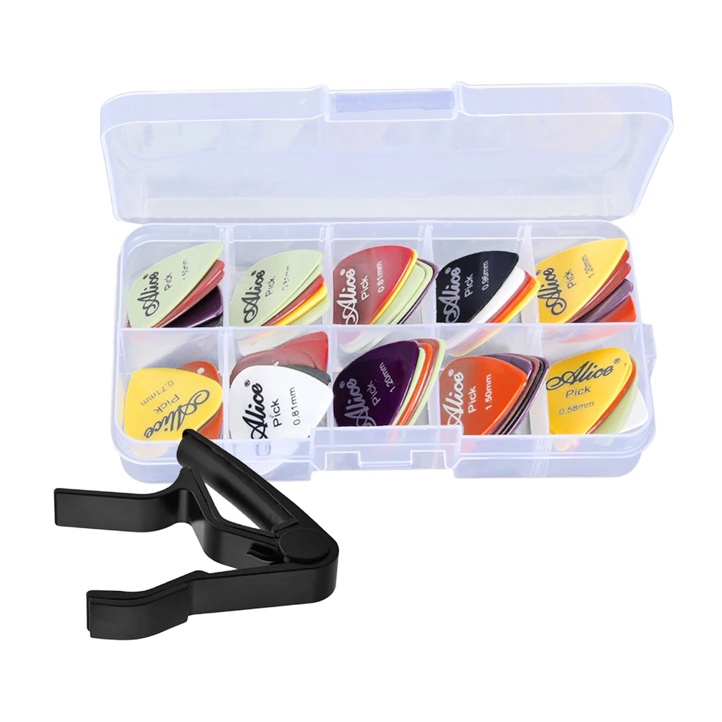 gitarre pick plektrum set mit capo kapo für akustische gitarre elektrische gitarre free global shipping