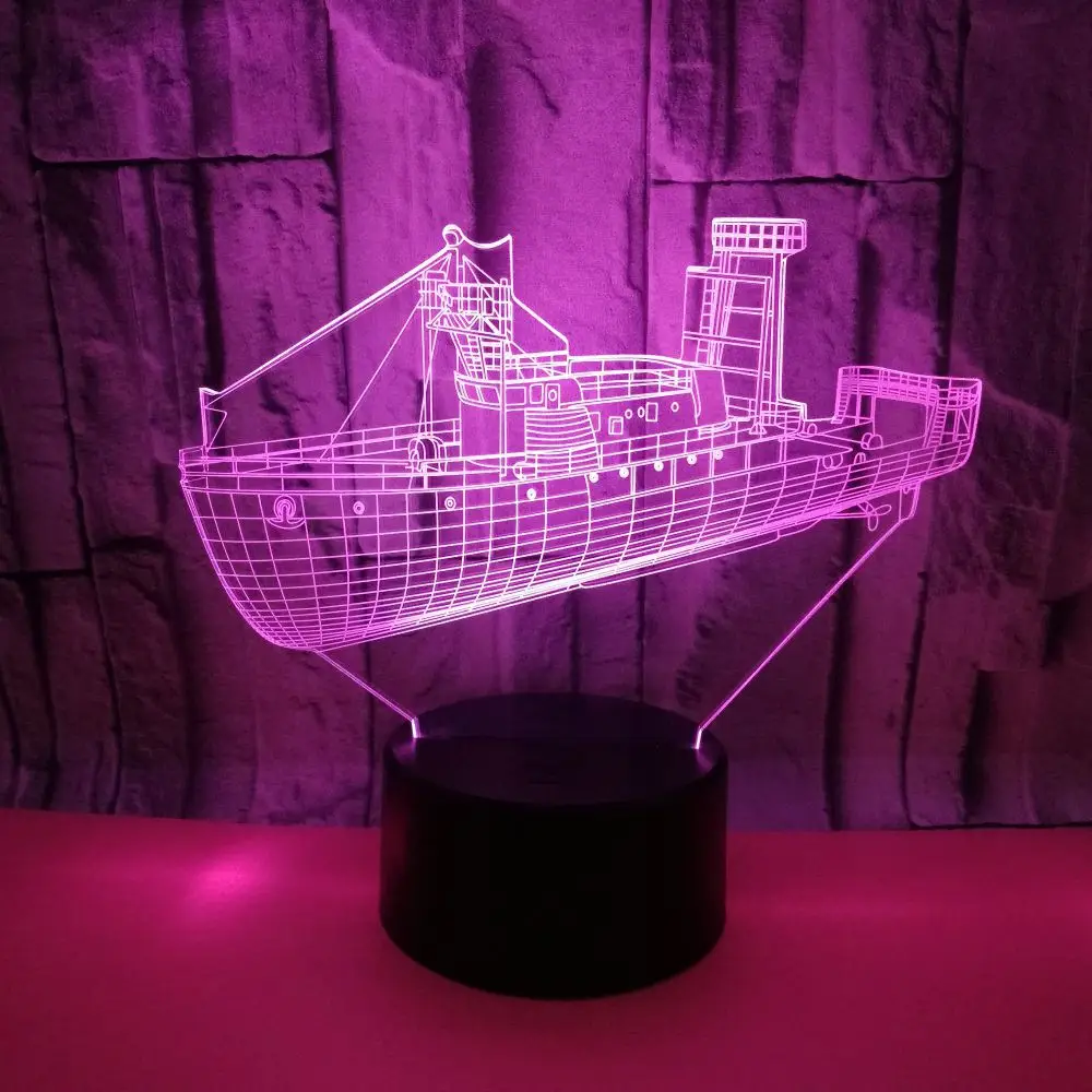 

Boat 3D Lamp Illusion LED Night Light 3D USB Night Lamp Colorful Touch Remote Control 3D Table Desk Lamp Christmas Gifts Lights