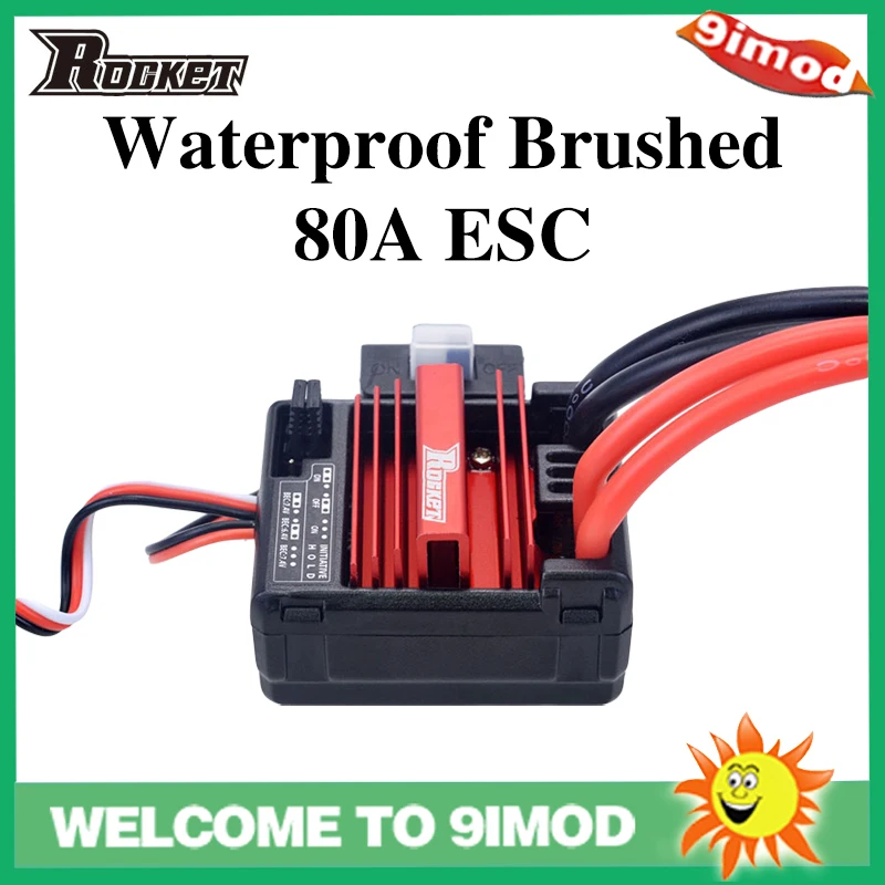 Новинка 2020 ракета водонепроницаемый щеточный 80A ESC для Tamiya Kyosho TRAXXAS WLtoys 1/10