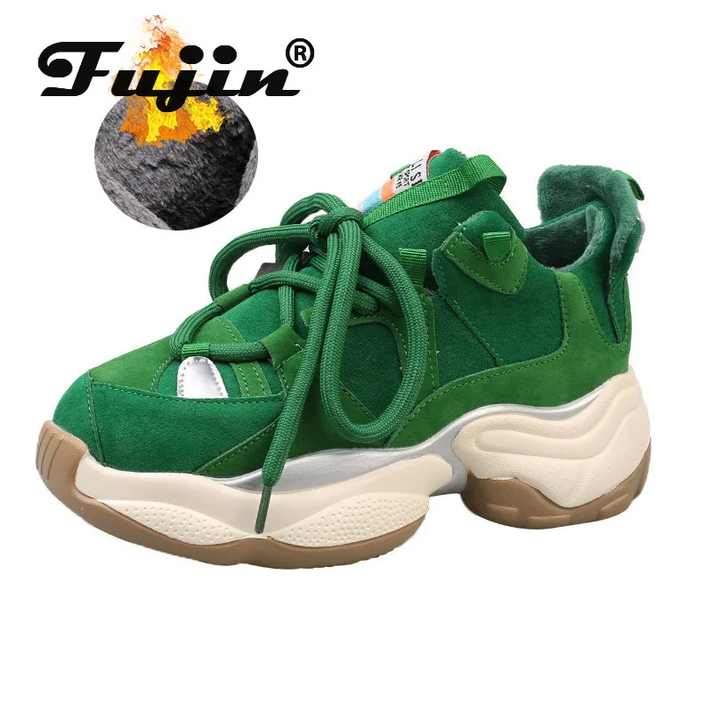 Fujin/женские зимние кроссовки из плюша сохраняющие тепло Прямая поставка модные