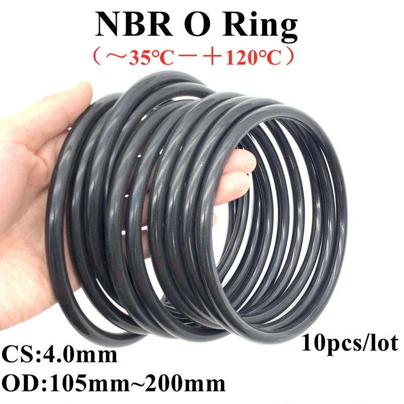 

Уплотнительное кольцо NBR, уплотнительная прокладка, толщина CS 4,0 мм, внешний диаметр 105 ~ 200 мм, нитриловая бутадиеновая резиновая прокладка, м...