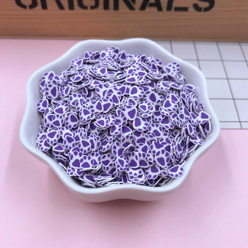 purple paw 50 г/лот Лидер продаж глины лапа, красочные Paw посыпать для ремесленничество, телефон, деко, "сделай сам" - Цвет: purple paw