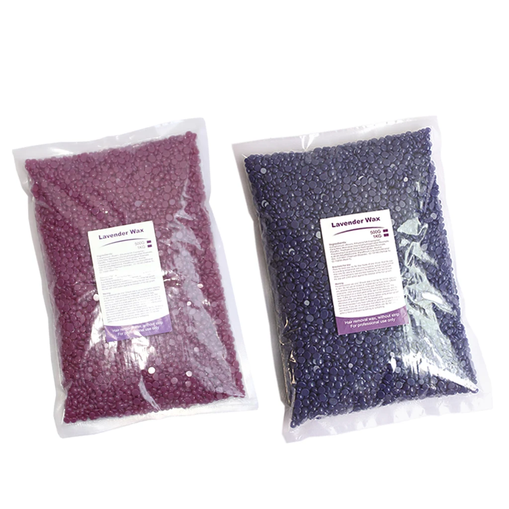

2Bags 500g/bag Universal Hard Wax Beans Hair Removal Depilatory No Strip Pellets - Excellent Grip On Strong & Stubborn Hairs