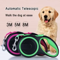 automatic retractable dog leash heavy duty 3m 5m 8m strong nylon pet rope tape chain flexible extending strap cats dogs leashes