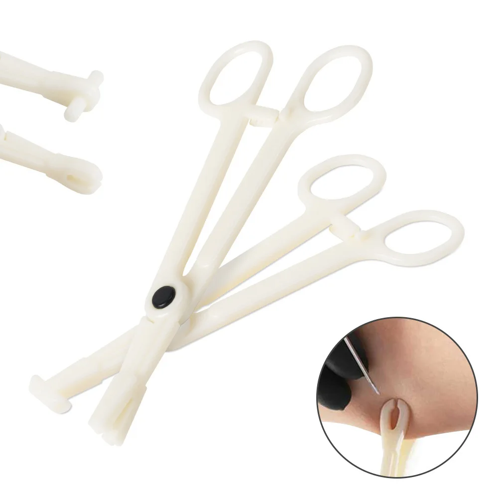 

1PC Disposable Sterile Slotted Round Navel Forceps Clamp Triangle Open Plier Ear Nose Piercing Tools Tattoo Piercing Supply