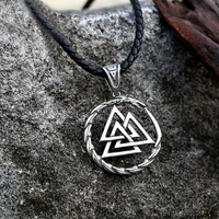 vintage style viking pendant 316l stainless steel necklaces for men triangles round snake animal pendants punk gothic jewelry