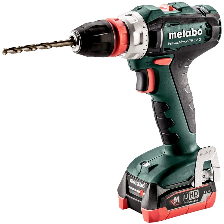 Дрель шуруповерт METABO PowerMaxx BS 12 Q 4Ач с двумя аккумуляторами (601037800)|Электрические