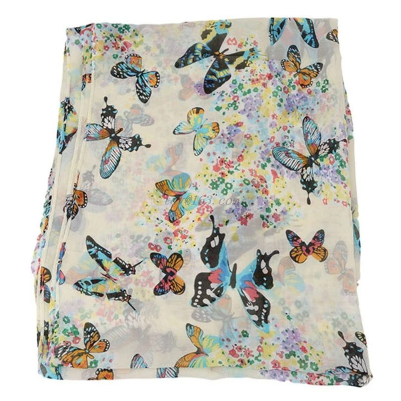 135x40 см женский длинный шифоновый шарф в богемном стиле цветная шаль с цветочным