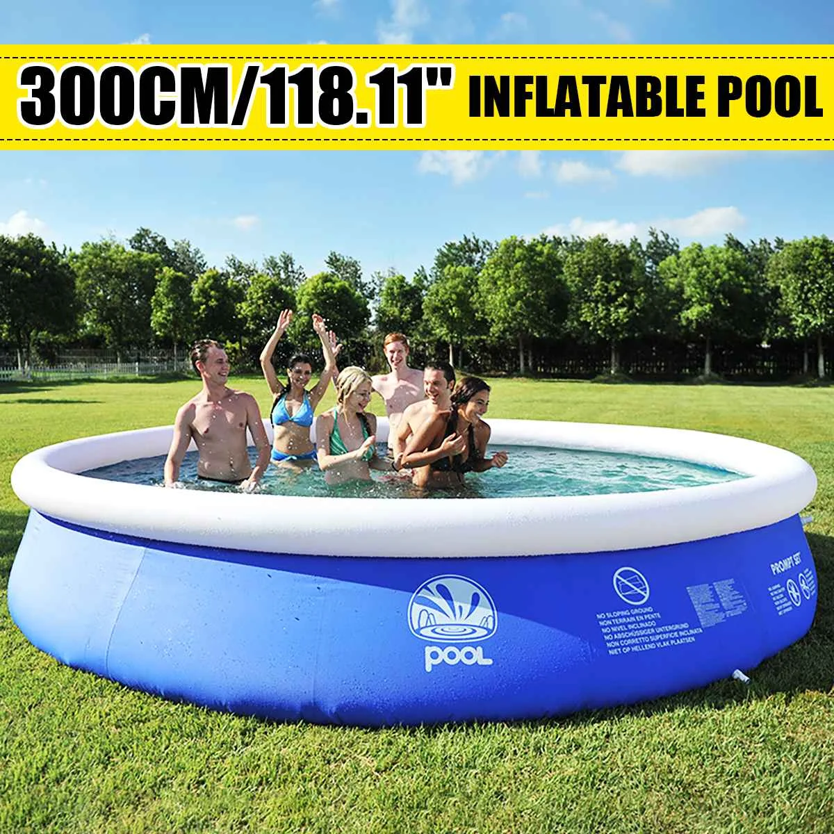 

Надувной бассейн из ПВХ 300x76 см, утолщенная ванна, для водных видов спорта, летний тренировочный пруд с морскими шарами для взрослых и детей