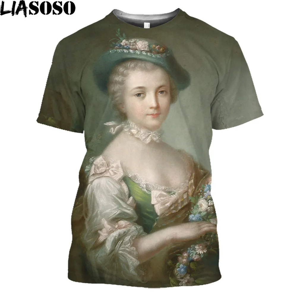 Винтажная Мужская футболка с 3D принтом мадам де помпадор ретро рубашка в стиле