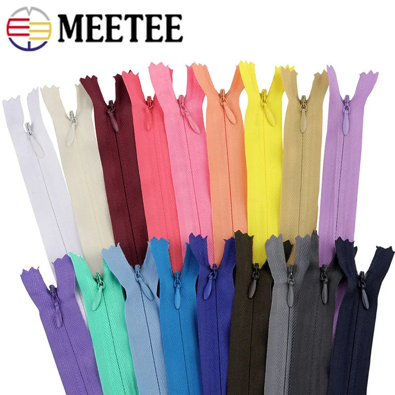 

50/100 шт. Meetee 20 см 3 # невидимая нейлоновая ткань с закрытым концом блестящая одежда на молнии для платья аксессуары для одежды своими руками
