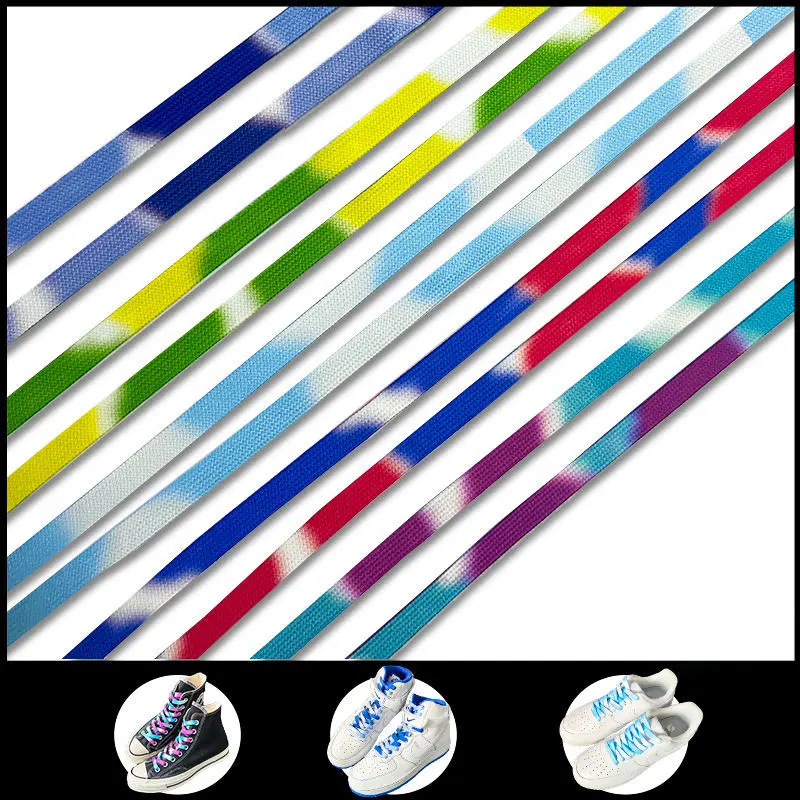 

New Tie Dye Colorful Shoelaces Individual Pattern High-top Canvas Sneakers Shoelaces Fashion Women Men Shoelaces Dropship