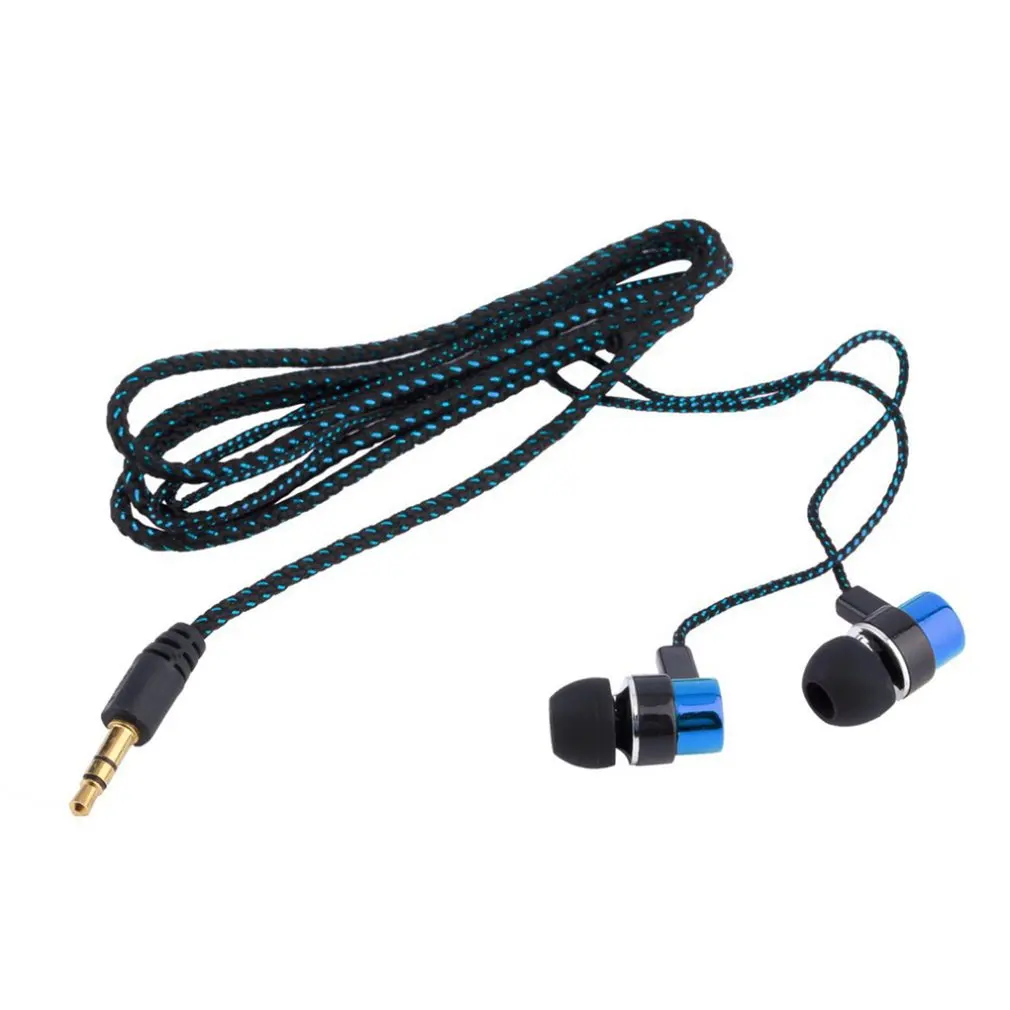 

Earphone Braided Wiring Super Bass In Ear Music Earphone HIFI Stereo Earbuds Noise Isolating Sport Earphones With Mic