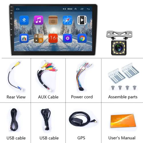 With 12 LED Camera Podofo 2din автомобильный Радио мультимедийный плеер Android 8,1 " 2.5D gps Navi WiFi авто стерео для Volkswagen Nissan Kia toyota Skoda и т. Д - Цвет: With 12 LED Camera