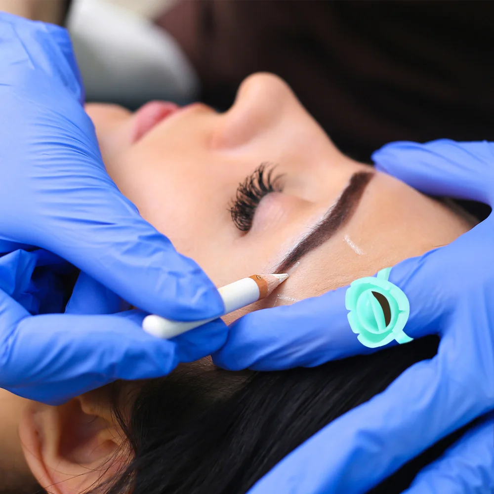 

100pcs Eyelash Extension Pigment Cup Ring Embroidered Ring Cup Makeup Supplies