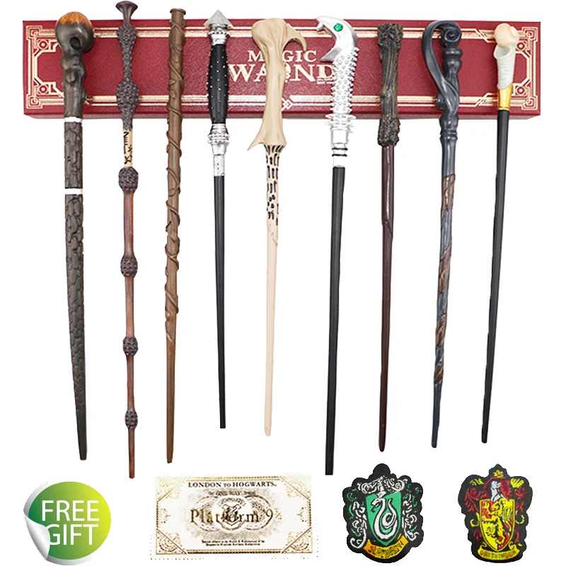 

27 Kinds of Metal Core Potters Magic Wands Cosplay Malfoy Bellatrix Hermione Magical Wand Cloth Label Tickets Without Box