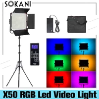 sokani x50 rgb led panel video light with remote controller 50w photography lighting for photography studio tiktok live youtube