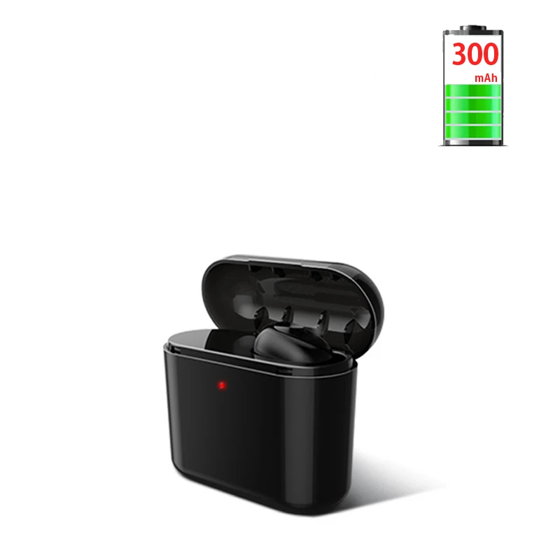 Black 300mAh Беспроводные Bluetooth наушники для Xiaomi Redmi Note 7 Pro 6 5 7a 6a 5a K20 Pro, одиночные наушники с микрофоном, наушники, внешний аккумулятор, гарнитура - Цвет: Black 300mAh