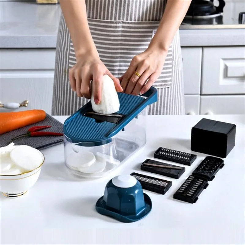 

Household Vegetable Chopper Vegetable Planer Kitchen Tools Various Blades Thick And Thin Shredded Garlic Slicer Kitchen Supplies