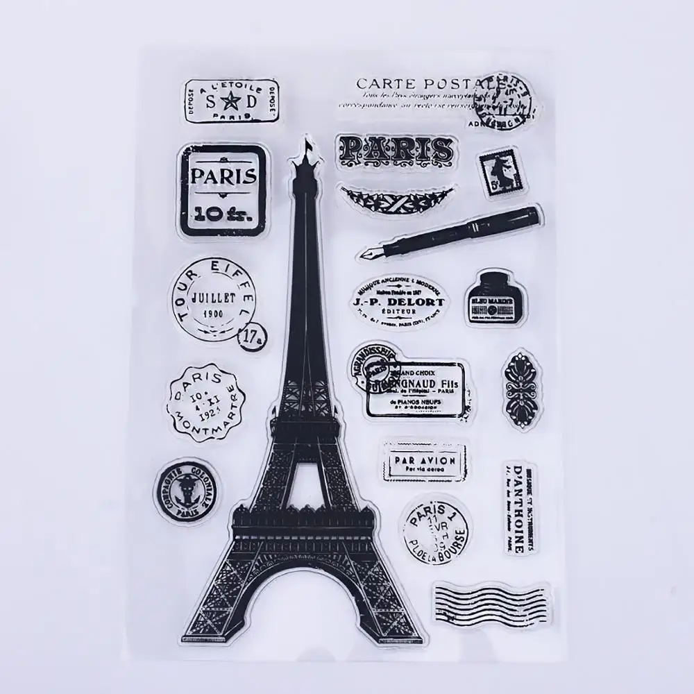Прозрачные штампы для путешествий башня Парижа|Штампики| |