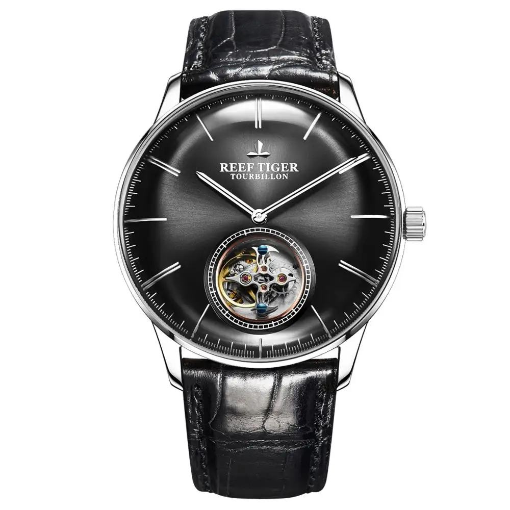 Мужские часы из турбийона мужские автоматические наручные Reef Tiger Роскошные