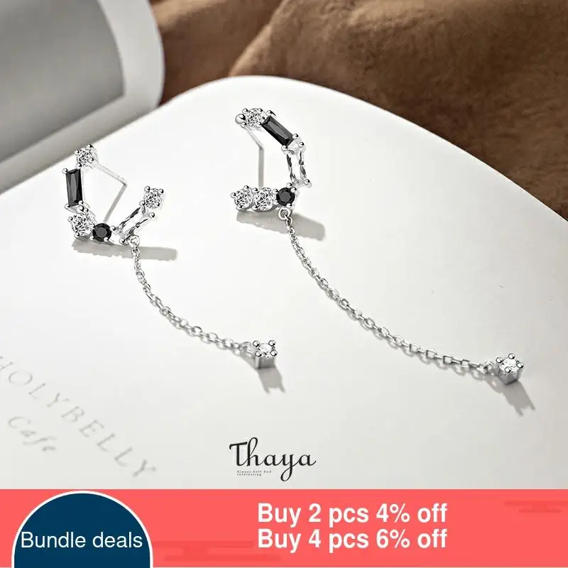 Thaya 100% однотонное 925 Серебряные Подвесные серьги фортепиано дизайн ключа и белый