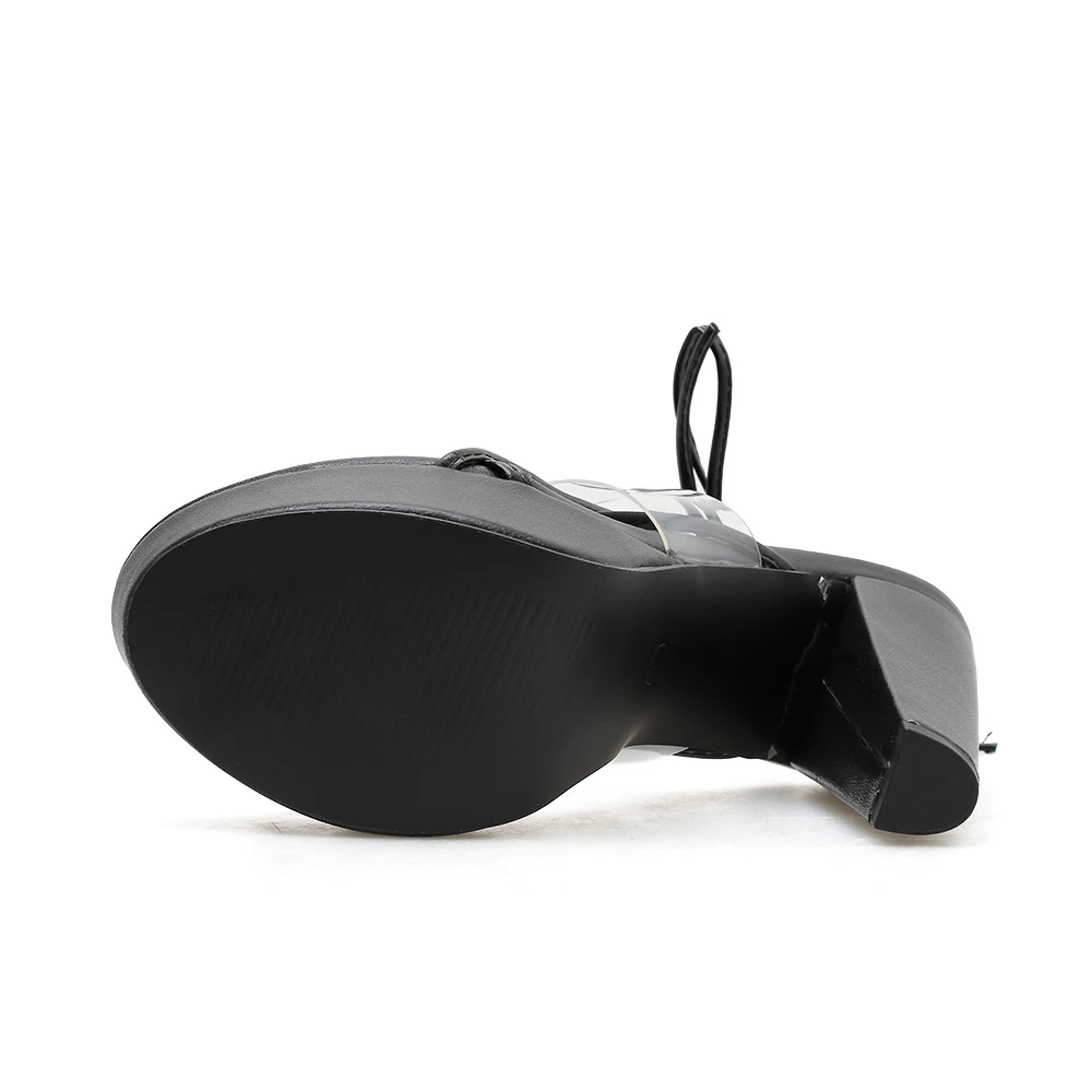 ELVIRAS/женские туфли лодочки на каблуке 13 5 см прозрачные женские босоножки из ПВХ с