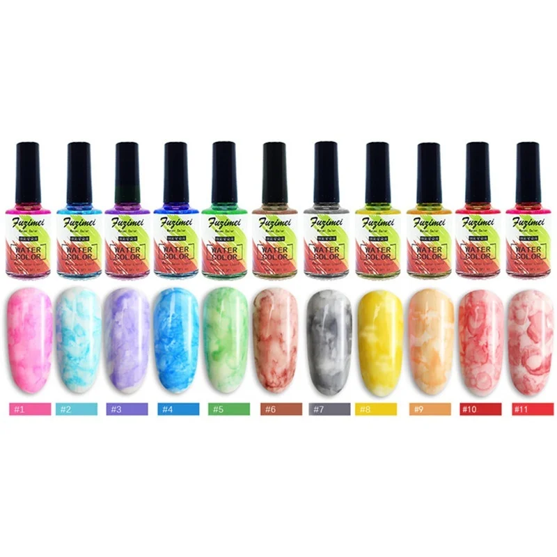 Бутилированный лак для ногтей акварельные чернила Набор лаков Цветущий гель