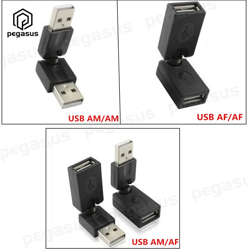 

USB 2.0 A Female / Male 360 Degree Rotation Extension Adapter