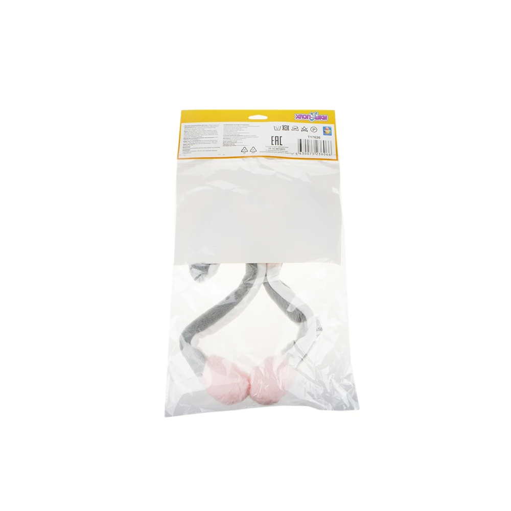 Ободок детский 1TOY Хлоп Ушки &quotЗайка&quot с поднимающимися ушками|Товары для