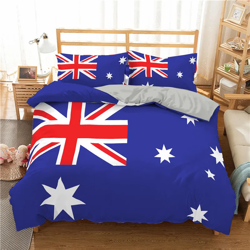 3D American Flag Printed Bedding Set Geometric Duvet Cover Luxury Home Textiles Design Bedclothes 2/3pcs Microfiber Bed | Дом и сад