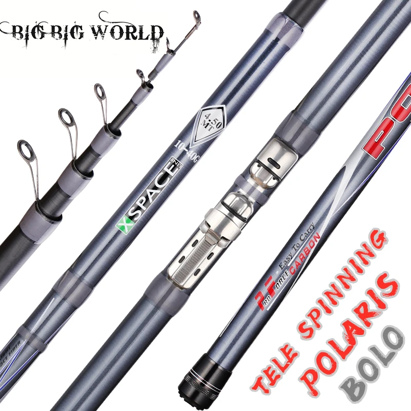 

BIGBIGWORLD Polaris 3.8/4.5/5.2/6M High Carbon Travel Ultra Light Spinning Float Fishing 10-40G Telescopic Fishing Rod Bolo