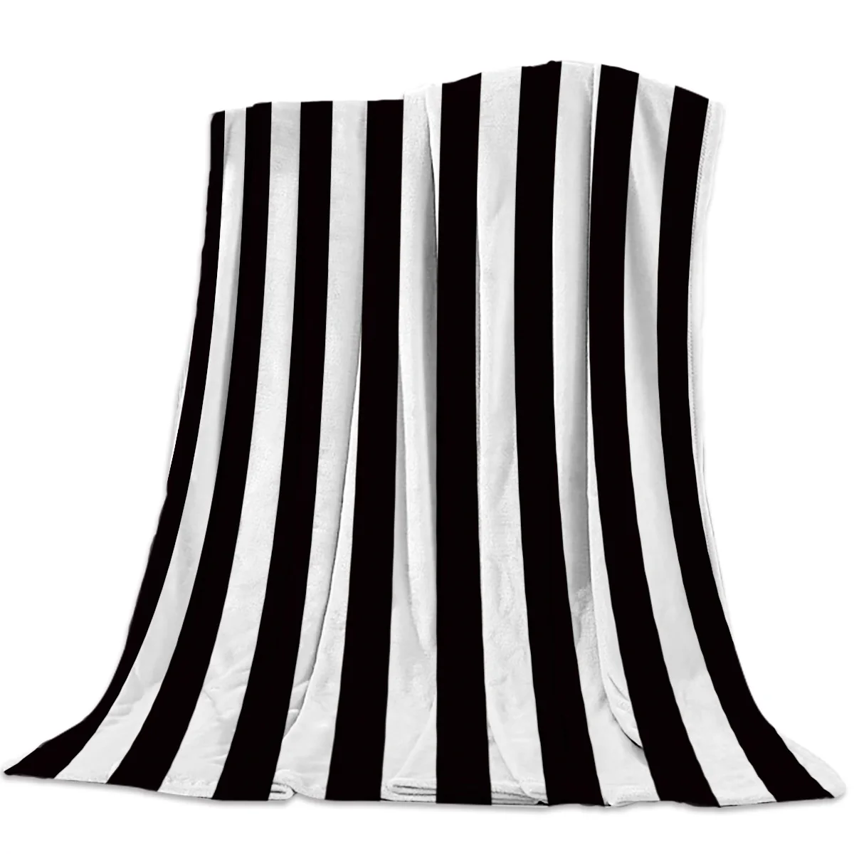 

Simple Black And White Stripes Bedspread Blankets Coverlet Blanket Flannel Fleece Hypoallergenic Micromicrofiber Decorative