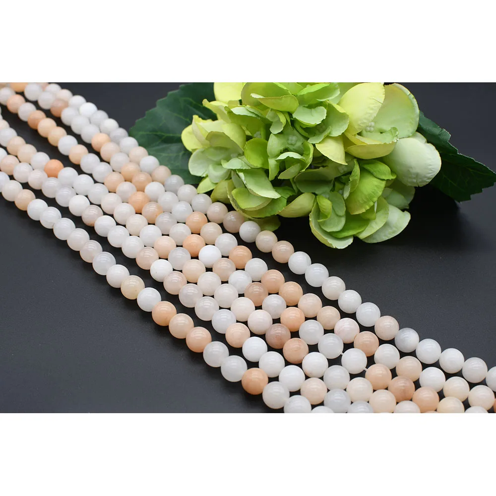 

6-12mm Natural Smooth Pink aventurine Round stone beads For DIY Bracelet Necklace Jewelry Making Strand 15"