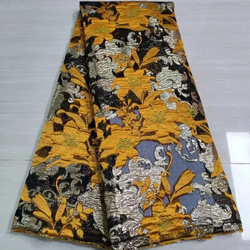 Newest Brocade Lace Fabrics African Jacquard Lace Fabric Nigeria Tissu Lace for Sewing Nigeria Lace Materials TS9693
