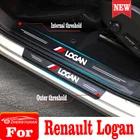 Наклейки на порог двери автомобиля для Renault Logan 2008-2021, защитные наклейки на порог БАГАЖНИКА АВТОМОБИЛЯ, аксессуары для тюнинга автомобиля