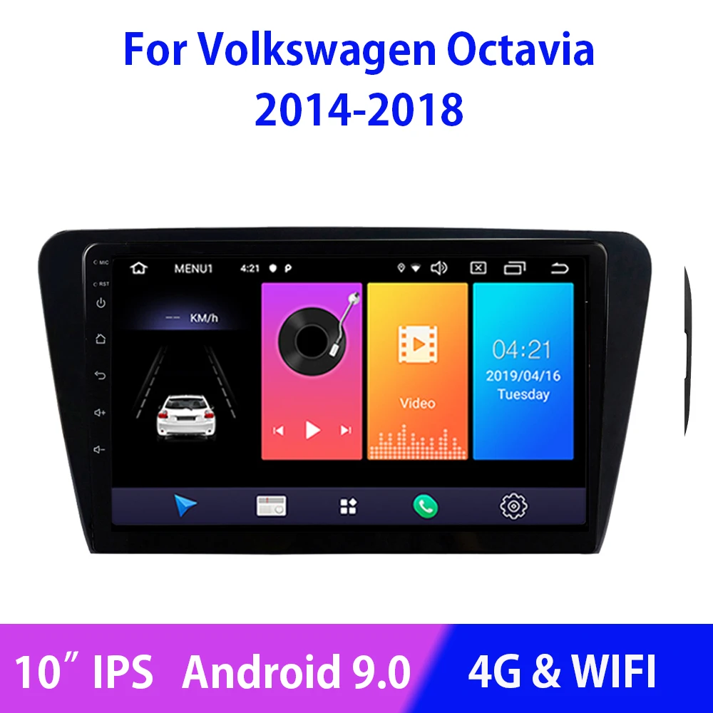 

Android 9.0 Wifi 4G 10" IPS Touchscreen Car Radio For VW Volkswagen SKODA Octavia 2014 2015 2016 2017 2018 SWC Split screen 2Din