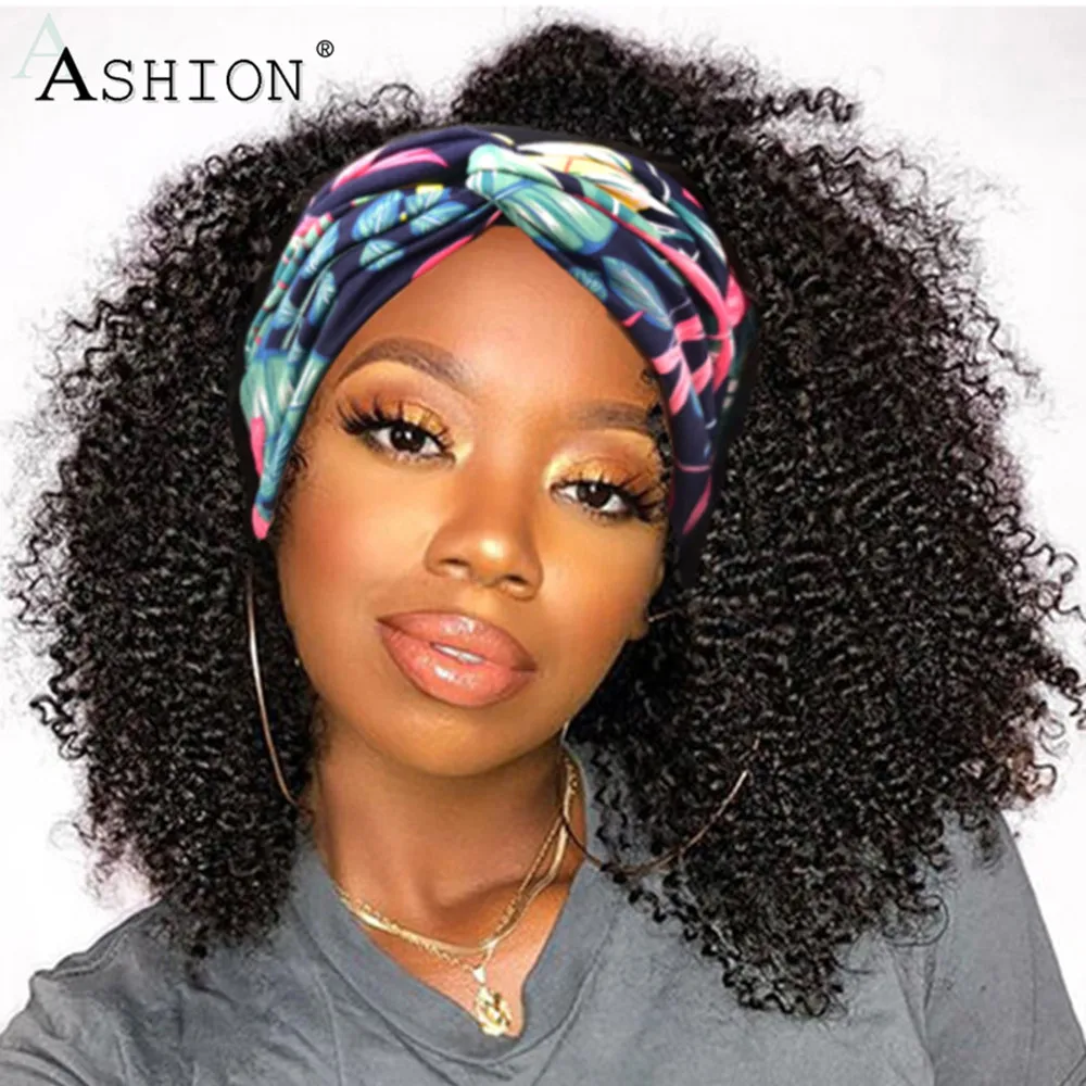 Кудрявый вьющиеся парик с головной повязкой полный фабричного производства