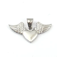 fashion 316l stainless steel pendants heart wing charms pendants for diy neckalce jewelry making accessories gifts1 piece