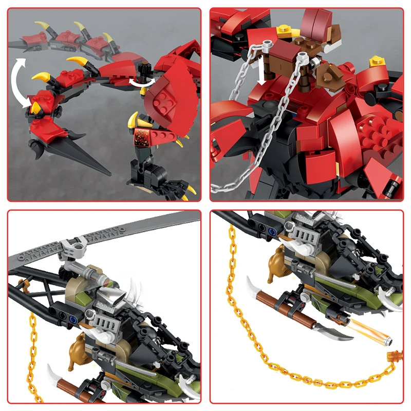 930 шт Огненный Дракон рыцарь строительные блоки firstborn Technic Ninjagoed Кирпичи Модель